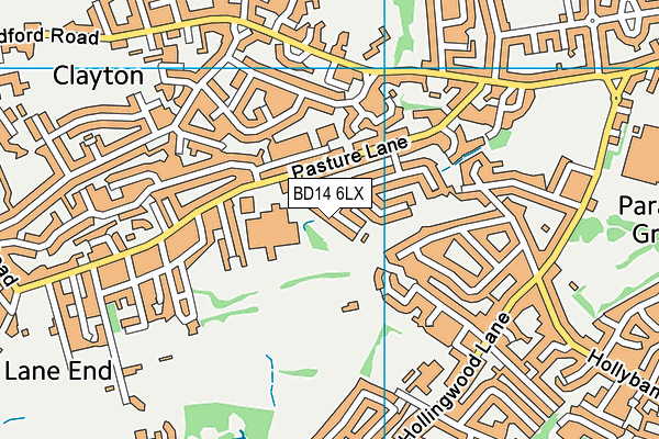 BD14 6LX map - OS VectorMap District (Ordnance Survey) BD14 6LX map - OS VectorMap District (Ordnance Survey)