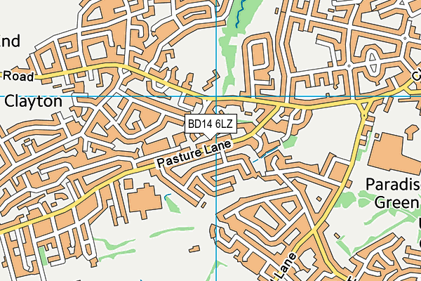 BD14 6LZ map - OS VectorMap District (Ordnance Survey) BD14 6LZ map - OS VectorMap District (Ordnance Survey)