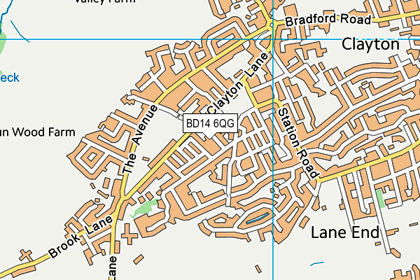 BD14 6QG map - OS VectorMap District (Ordnance Survey) BD14 6QG map - OS VectorMap District (Ordnance Survey)