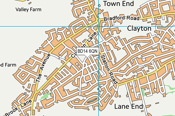 BD14 6QN map - OS VectorMap District (Ordnance Survey)