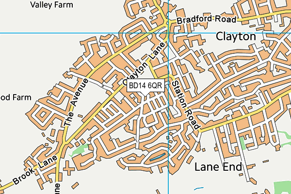 BD14 6QR map - OS VectorMap District (Ordnance Survey)