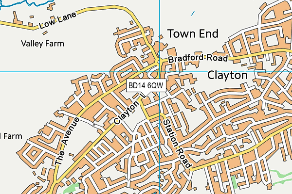 BD14 6QW map - OS VectorMap District (Ordnance Survey) BD14 6QW map - OS VectorMap District (Ordnance Survey)