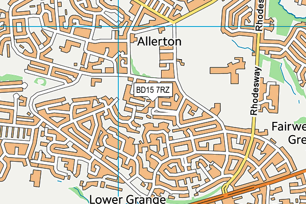 BD15 7RZ map - OS VectorMap District (Ordnance Survey) BD15 7RZ map - OS VectorMap District (Ordnance Survey)