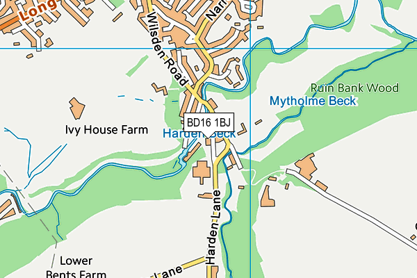 BD16 1BJ map - OS VectorMap District (Ordnance Survey) BD16 1BJ map - OS VectorMap District (Ordnance Survey)