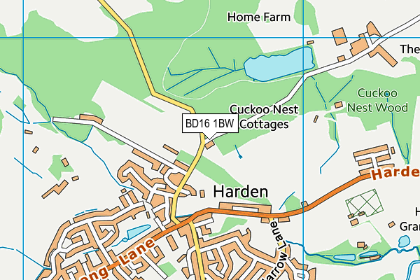 BD16 1BW map - OS VectorMap District (Ordnance Survey) BD16 1BW map - OS VectorMap District (Ordnance Survey)