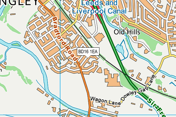 BD16 1EA map - OS VectorMap District (Ordnance Survey) BD16 1EA map - OS VectorMap District (Ordnance Survey)
