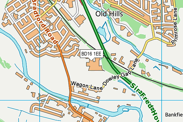 BD16 1EE map - OS VectorMap District (Ordnance Survey) BD16 1EE map - OS VectorMap District (Ordnance Survey)