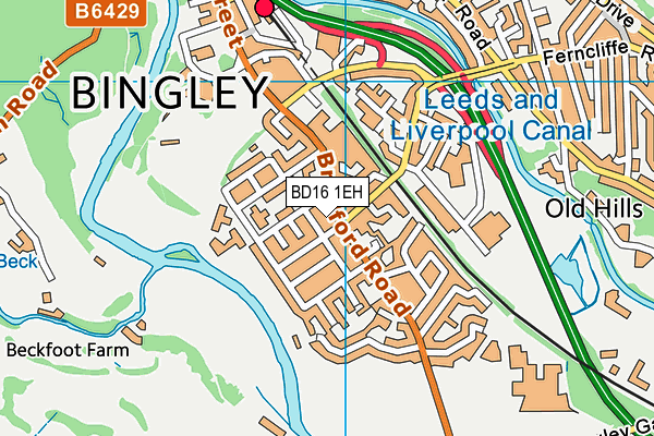 BD16 1EH map - OS VectorMap District (Ordnance Survey) BD16 1EH map - OS VectorMap District (Ordnance Survey)