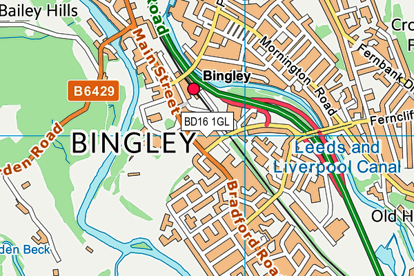 BD16 1GL map - OS VectorMap District (Ordnance Survey) BD16 1GL map - OS VectorMap District (Ordnance Survey)