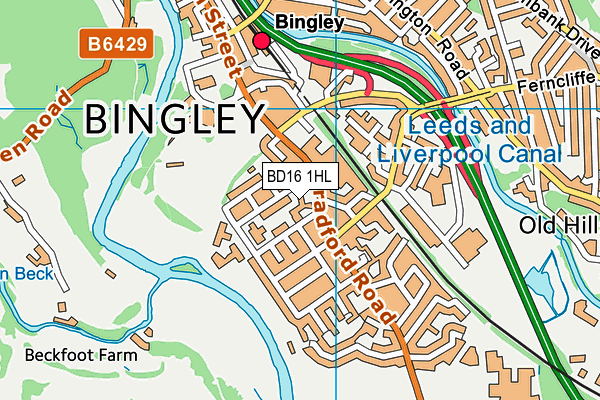 BD16 1HL map - OS VectorMap District (Ordnance Survey) BD16 1HL map - OS VectorMap District (Ordnance Survey)