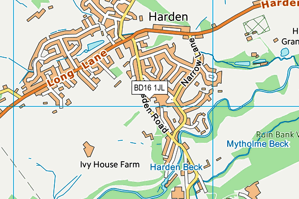 BD16 1JL map - OS VectorMap District (Ordnance Survey)
