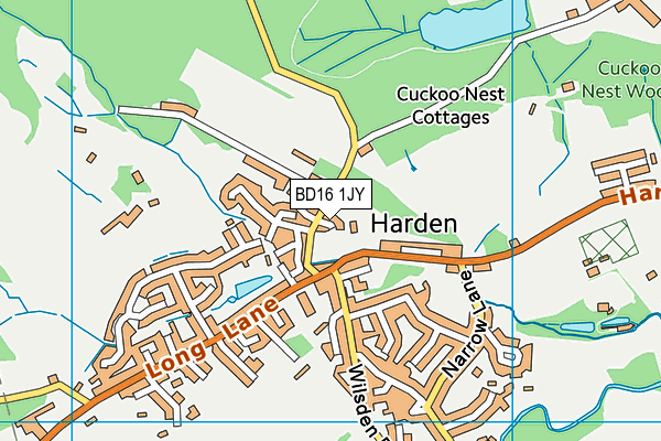 BD16 1JY map - OS VectorMap District (Ordnance Survey) BD16 1JY map - OS VectorMap District (Ordnance Survey)