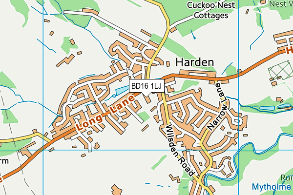 BD16 1LJ map - OS VectorMap District (Ordnance Survey) BD16 1LJ map - OS VectorMap District (Ordnance Survey)