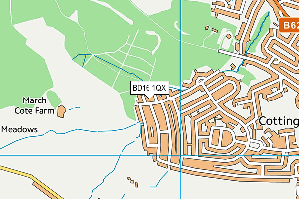 BD16 1QX map - OS VectorMap District (Ordnance Survey)