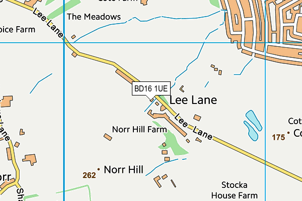 BD16 1UE map - OS VectorMap District (Ordnance Survey) BD16 1UE map - OS VectorMap District (Ordnance Survey)