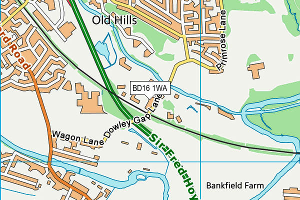 BD16 1WA map - OS VectorMap District (Ordnance Survey) BD16 1WA map - OS VectorMap District (Ordnance Survey)