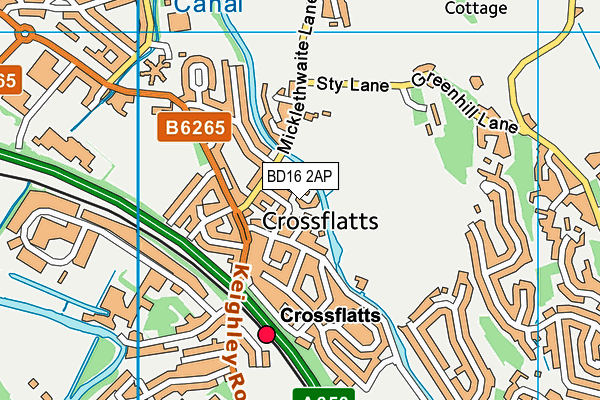 BD16 2AP map - OS VectorMap District (Ordnance Survey) BD16 2AP map - OS VectorMap District (Ordnance Survey)