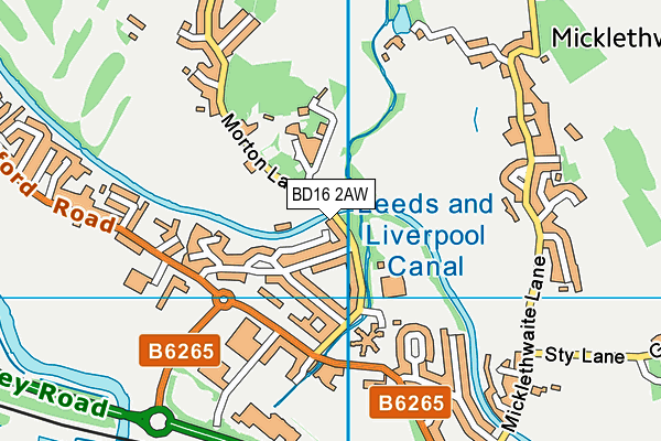 BD16 2AW map - OS VectorMap District (Ordnance Survey) BD16 2AW map - OS VectorMap District (Ordnance Survey)
