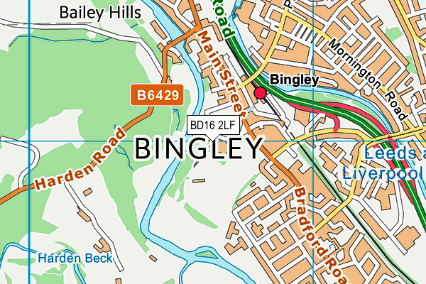 BD16 2LF map - OS VectorMap District (Ordnance Survey) BD16 2LF map - OS VectorMap District (Ordnance Survey)
