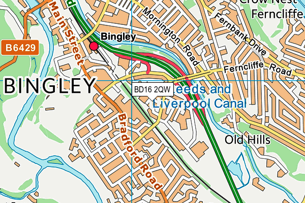 BD16 2QW map - OS VectorMap District (Ordnance Survey) BD16 2QW map - OS VectorMap District (Ordnance Survey)
