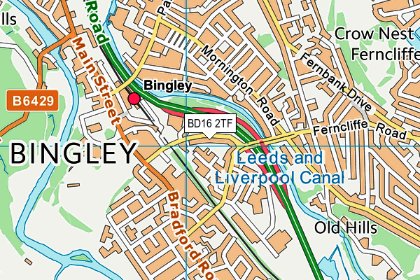 BD16 2TF map - OS VectorMap District (Ordnance Survey) BD16 2TF map - OS VectorMap District (Ordnance Survey)