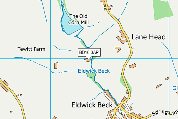 BD16 3AP map - OS VectorMap District (Ordnance Survey) BD16 3AP map - OS VectorMap District (Ordnance Survey)