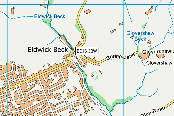 BD16 3BW map - OS VectorMap District (Ordnance Survey) BD16 3BW map - OS VectorMap District (Ordnance Survey)