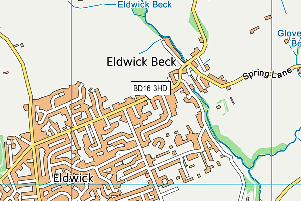 BD16 3HD map - OS VectorMap District (Ordnance Survey) BD16 3HD map - OS VectorMap District (Ordnance Survey)