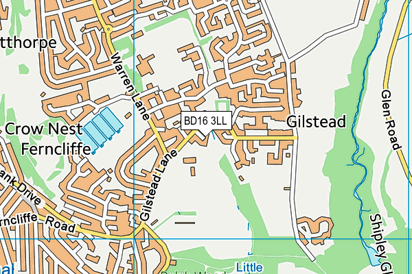 BD16 3LL map - OS VectorMap District (Ordnance Survey)