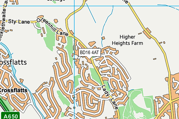 BD16 4AT map - OS VectorMap District (Ordnance Survey) BD16 4AT map - OS VectorMap District (Ordnance Survey)