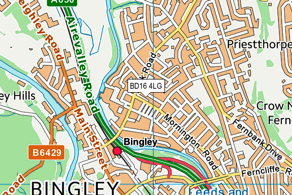 BD16 4LG map - OS VectorMap District (Ordnance Survey) BD16 4LG map - OS VectorMap District (Ordnance Survey)