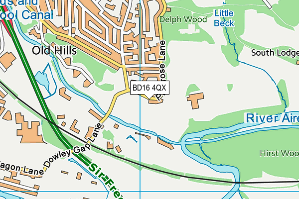 BD16 4QX map - OS VectorMap District (Ordnance Survey) BD16 4QX map - OS VectorMap District (Ordnance Survey)