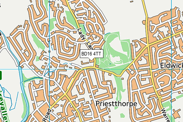 BD16 4TT map - OS VectorMap District (Ordnance Survey) BD16 4TT map - OS VectorMap District (Ordnance Survey)