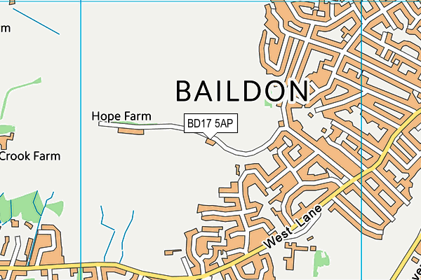 BD17 5AP map - OS VectorMap District (Ordnance Survey) BD17 5AP map - OS VectorMap District (Ordnance Survey)