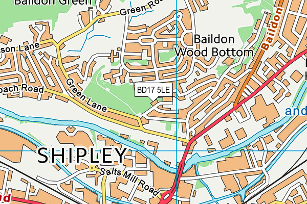BD17 5LE map - OS VectorMap District (Ordnance Survey)