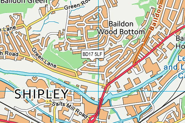 BD17 5LF map - OS VectorMap District (Ordnance Survey) BD17 5LF map - OS VectorMap District (Ordnance Survey)