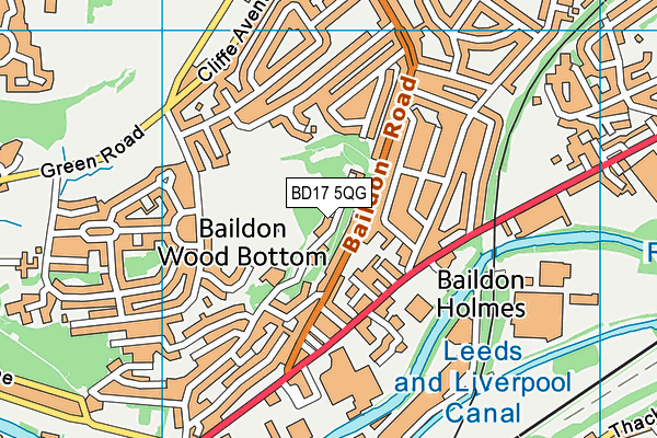 BD17 5QG map - OS VectorMap District (Ordnance Survey) BD17 5QG map - OS VectorMap District (Ordnance Survey)