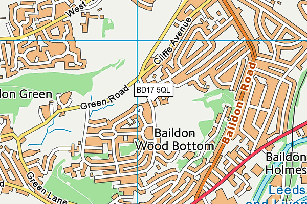 BD17 5QL map - OS VectorMap District (Ordnance Survey) BD17 5QL map - OS VectorMap District (Ordnance Survey)