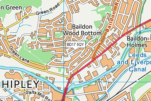 BD17 5QY map - OS VectorMap District (Ordnance Survey)