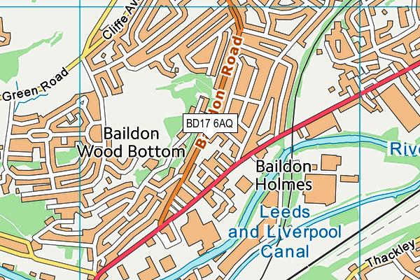 BD17 6AQ map - OS VectorMap District (Ordnance Survey)