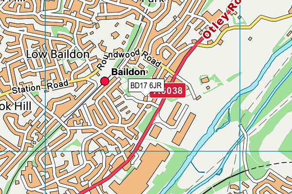 BD17 6JR map - OS VectorMap District (Ordnance Survey) BD17 6JR map - OS VectorMap District (Ordnance Survey)