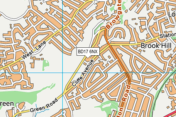 BD17 6NX map - OS VectorMap District (Ordnance Survey)
