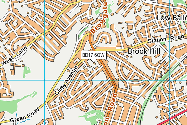 BD17 6QW map - OS VectorMap District (Ordnance Survey) BD17 6QW map - OS VectorMap District (Ordnance Survey)