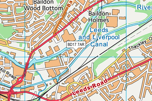 BD17 7AR map - OS VectorMap District (Ordnance Survey)