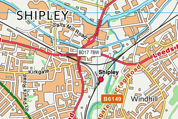 BD17 7BW map - OS VectorMap District (Ordnance Survey)