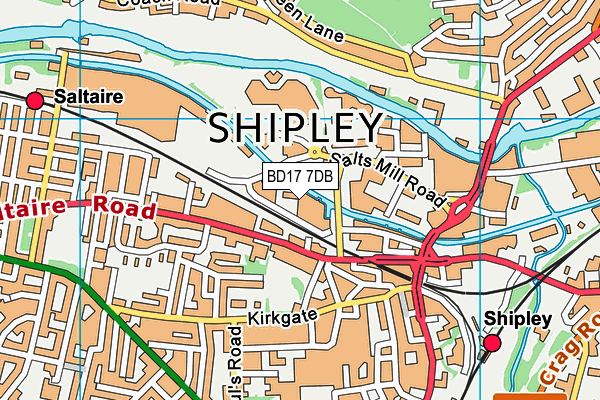 BD17 7DB map - OS VectorMap District (Ordnance Survey) BD17 7DB map - OS VectorMap District (Ordnance Survey)