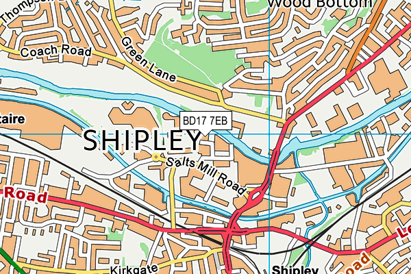 BD17 7EB map - OS VectorMap District (Ordnance Survey) BD17 7EB map - OS VectorMap District (Ordnance Survey)