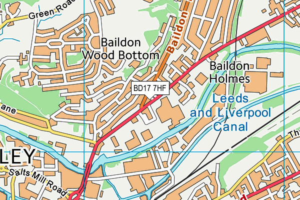 BD17 7HF map - OS VectorMap District (Ordnance Survey) BD17 7HF map - OS VectorMap District (Ordnance Survey)