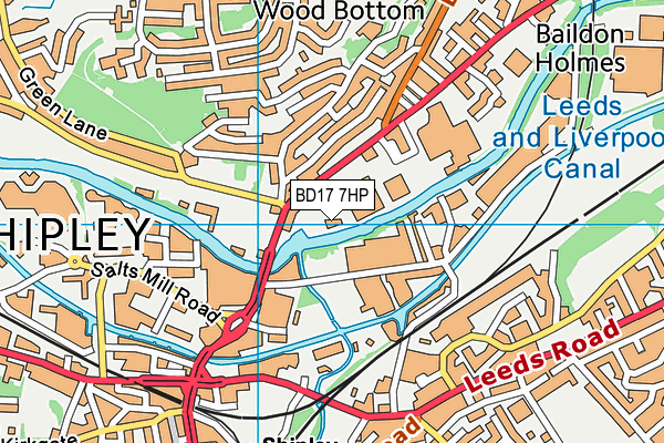 BD17 7HP map - OS VectorMap District (Ordnance Survey)