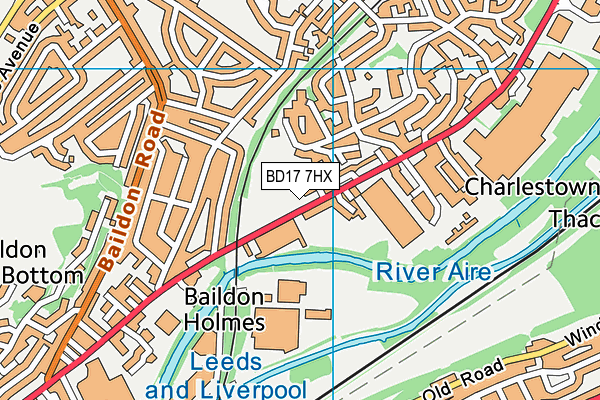 BD17 7HX map - OS VectorMap District (Ordnance Survey) BD17 7HX map - OS VectorMap District (Ordnance Survey)